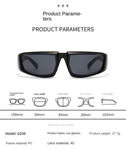 Futuristic Punk Sunglasses – UV400 Concave Shape Cool Style for Men & Women