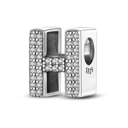 925 Sterling Silver 26 Alphabet Letters Charm Bead – DIY Birthday Jewelry