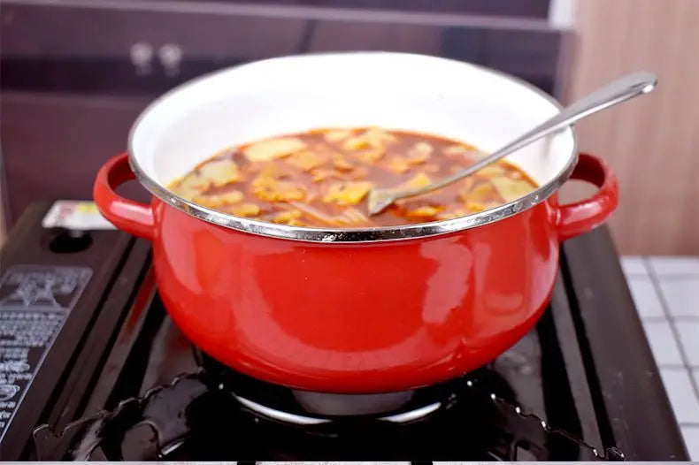 Durable Porcelain Tomato Pot with Heating Function for Soup and Stew, 18cm/20cm/22cm