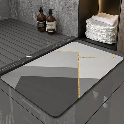 Diatom Mud Bathroom Mat – Nordic Style Anti-Slip Absorbent Toilet Floor Carpet | Soft Diatomite