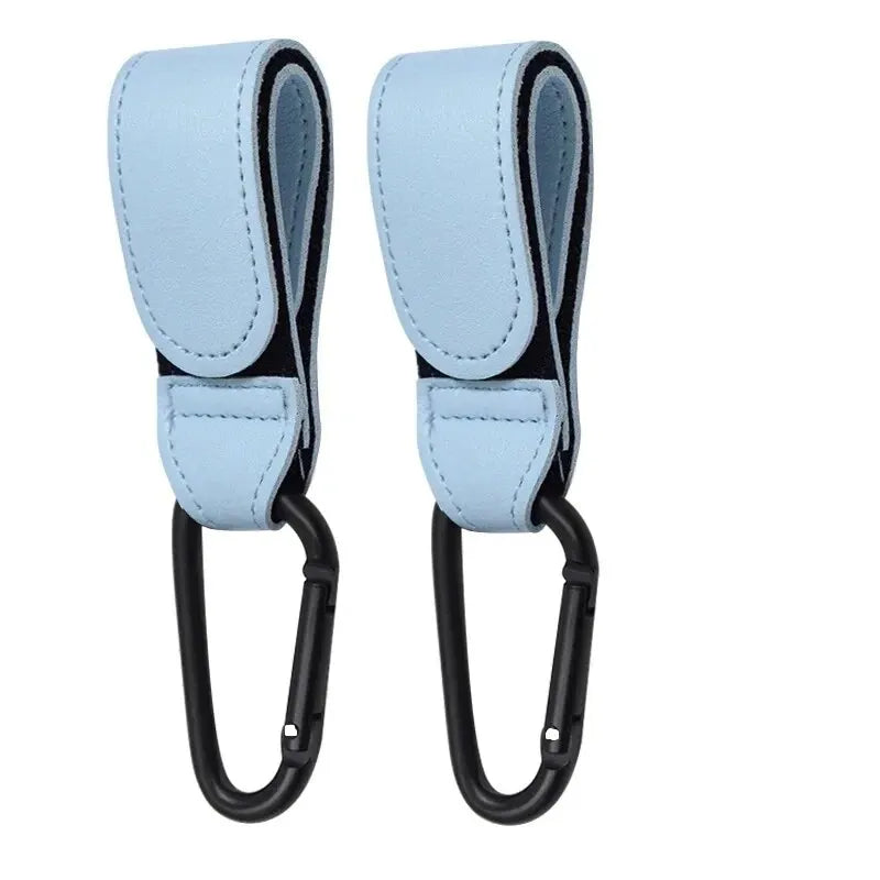 2Pcs Leather Cart Hooks Baby Stroller Hook