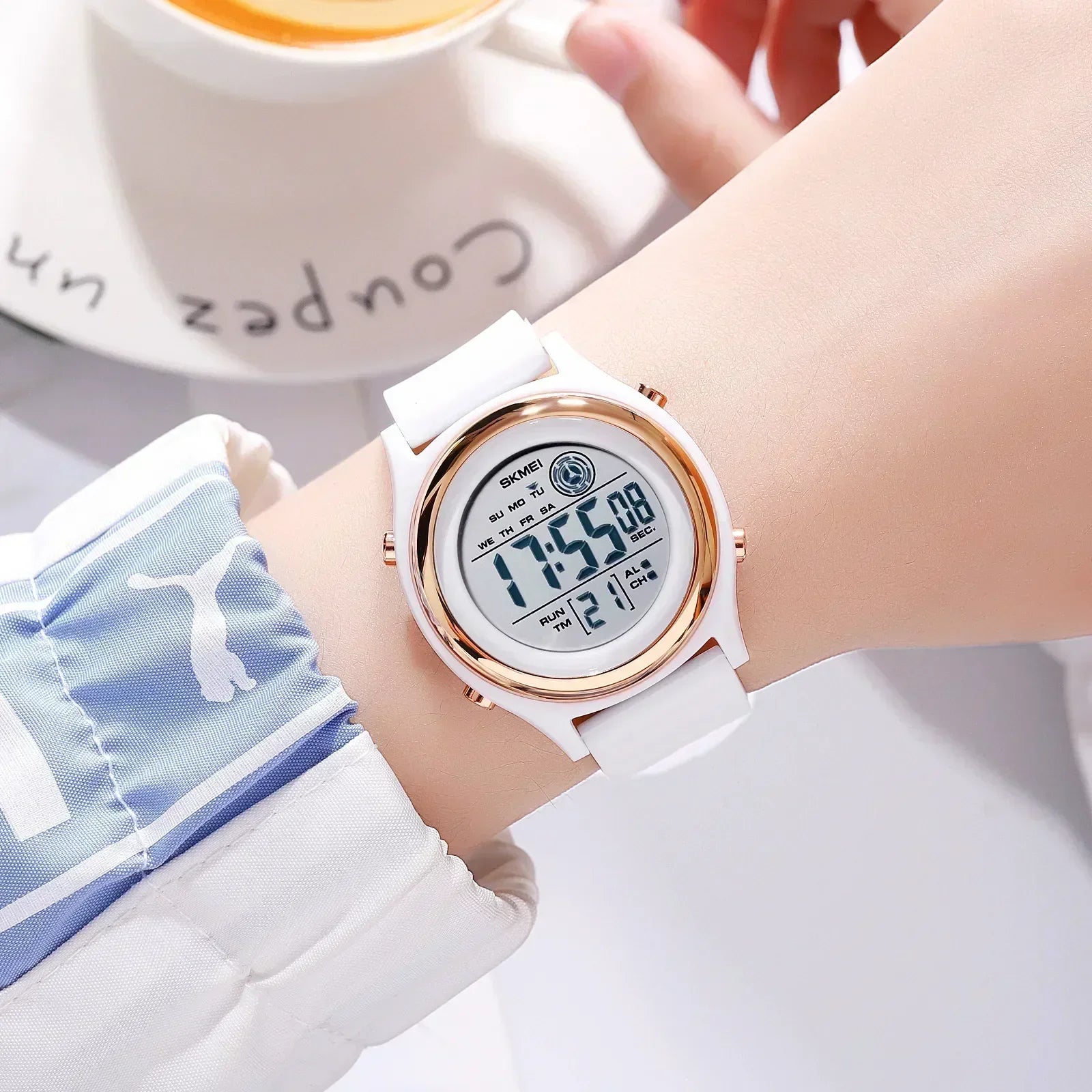 SKMEI 2094 Luxury Watch for Women Stopwatch Lady Waterproof Shockproof LED Display Countdown Ladies Digital Wristwatches Clock - BeeTrendyShop.COM