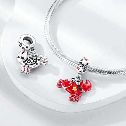 925 Sterling Silver Blue Crab & Red Lobster Charm Bead – Ocean DIY Jewelry