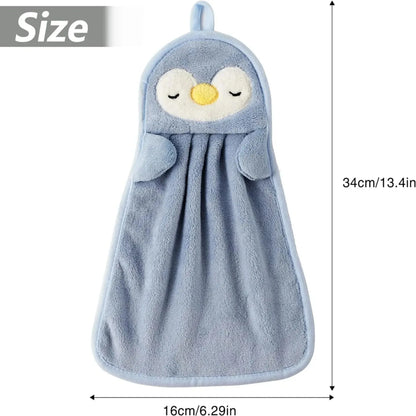Cute Animal Kids Hand Towel – Soft Hanging Towel for Bathroom & Kitchen