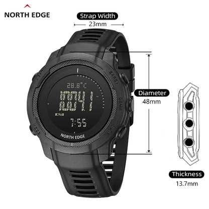 NORTH EDGE VERTICO Men's Digital Watch – Carbon Fiber, WR50M, Altimeter, Barometer & Compass
