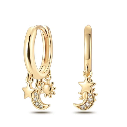 Pandach 925 Silver Pearl Bee Star Moon Stud Earrings – Trending Fashion Jewelry for Women