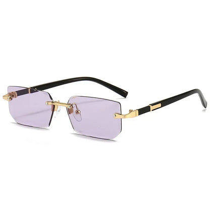 High Definition Blue Light Blocking Sunglasses – UV400 Rimless Square Eyewear