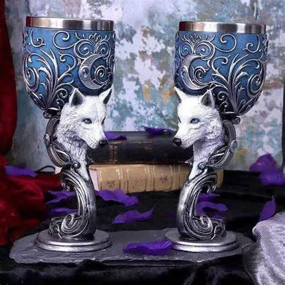 Gothic Dragon Claw Viking Wine Goblet – 3D Skull Punk Bar Cup