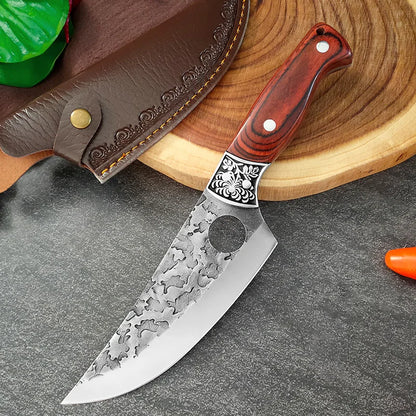 Hand-Forged Boning Knife – Professional Wood Handle Butcher & Fillet Knife
