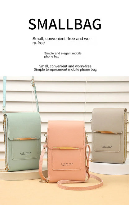 Crazy Bag Fashion Touch Screen Lock Cell Phone Bag Women's Mobile Phone Card Holder Crossbody Shoulder Bag - BeeTrendyShop.COM