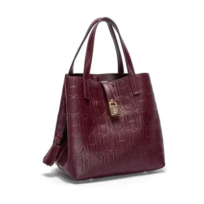 CH Large Capacity Handbag Luxury Brand Temperament Letter Print with Lock Design 2025 Trendy Women's Crossbody Bag - BeeTrendyShop.COM