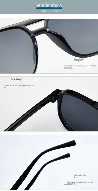 Vintage Oversized Square Sunglasses – UV400 Retro Shades for Men & Women