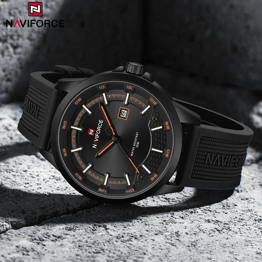 NAVIFORCE Fashion Outdoor Sports Military Watches for Men 30m Waterproof and Shockproof Auto Date Display Wristwatch Male Clocks