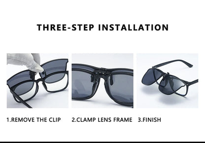 Polarized Clip-On Sunglasses – Night Vision Anti-Glare Driver Goggles for Men