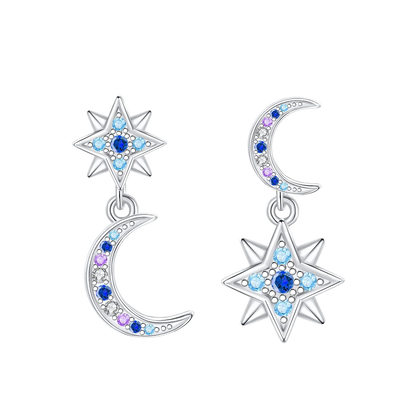 925 Sterling Silver Sparkling Hoop Earrings – Moon Pearl Heart Crystal Jewelry for Women