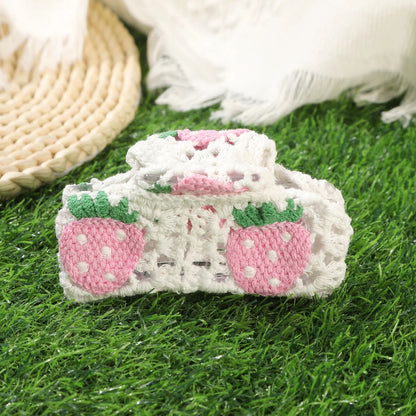 Crochet Knitting Hair Claw Clip – Handmade Boho Floral Hairpin for Women