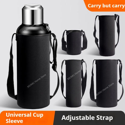 Neoprene Water Bottle Holder Bag 750ML/1000ML/1500ML – Insulated Pouch with Adjustable Strap