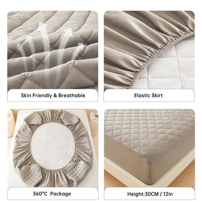 1pc 3D Air Fabric Thick Mattress Cover, 100% Waterproof Mattress Protector, Soft and Breathable Fitted Bed Sheet (No Pillowcase) - BeeTrendyShop.COM