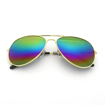 MOONBIFFY Pilot Round Sunglasses – Gradient Mirror UV400 for Men & Women