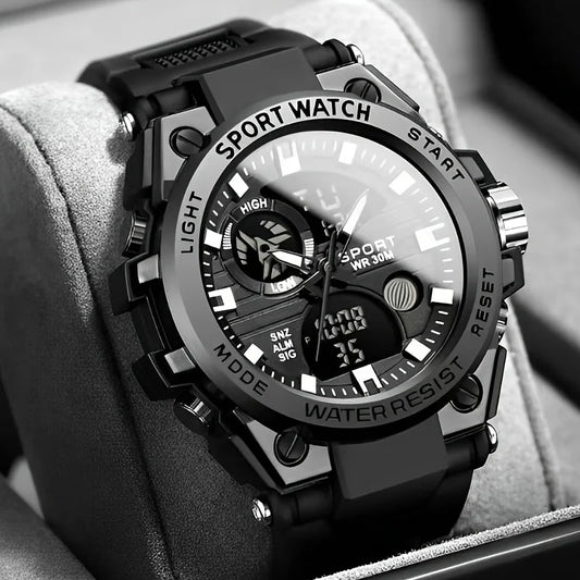 Electronic Watch Men's Trendy Fashion Sports Night Light Waterproof Youth Junior High School Student Watch