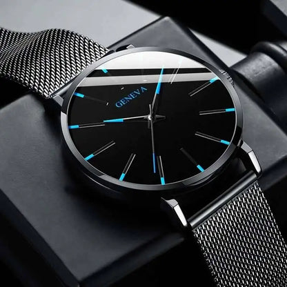 Fashion Ultra Thin Men’s Business Watches Simple Mesh Band Quartz Wristwatch Casual Man Watch Reloj Hombre - BeeTrendyShop.COM