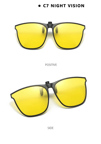 Polarized Clip-On Sunglasses – Night Vision Anti-Glare Driver Goggles for Men