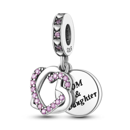 925 Sterling Silver Tree of Life & Peach Heart Charm Bead – Sweet Love DIY Jewelry