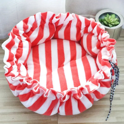 Adjustable Drawstring Pet Bed - Super Soft & Warm Basket for Cats and Small Dogs - BeeTrendyShop.COM