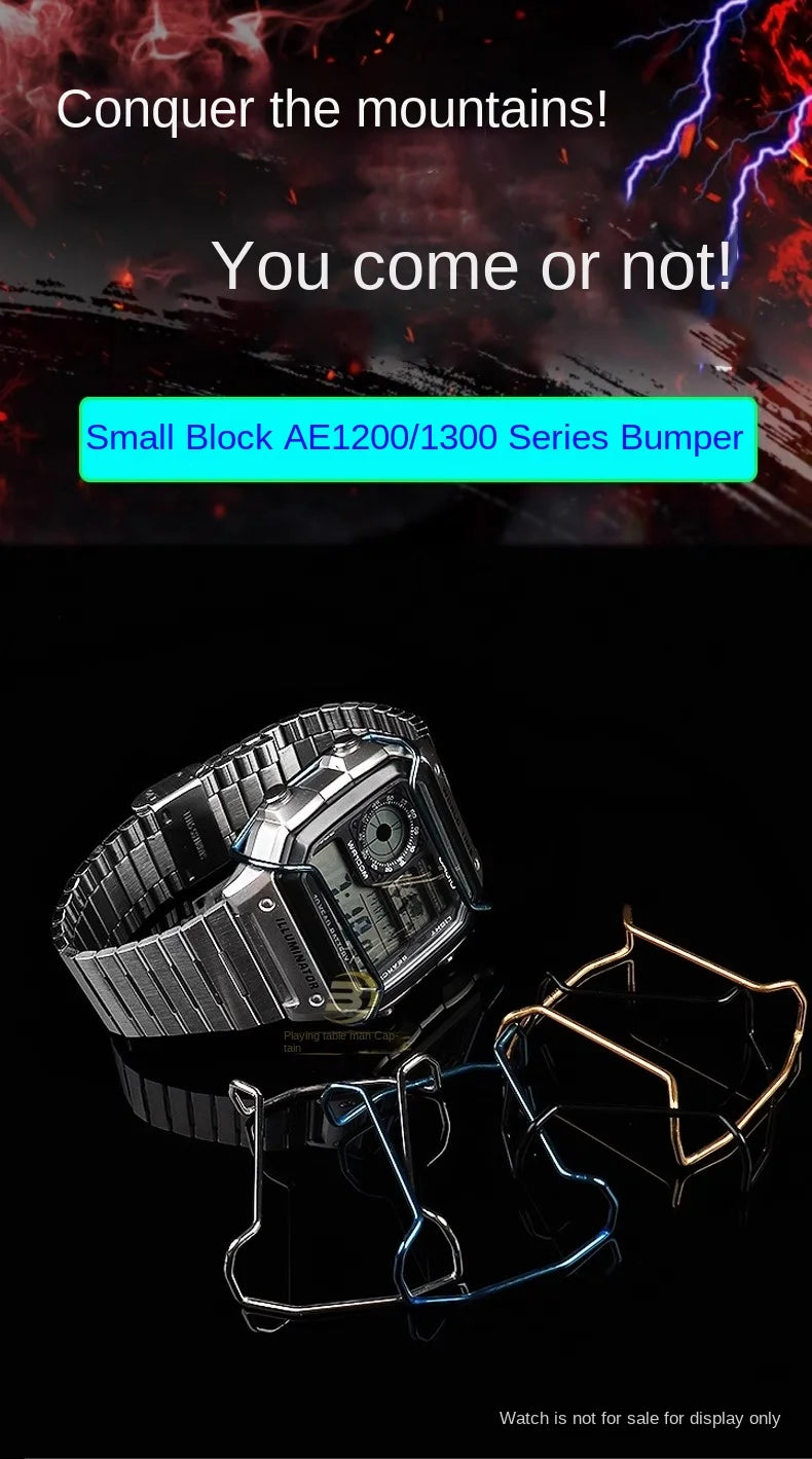 For CASIO Electronic Watch Case AE1200/AE1300 series Men Metal Anti-collision stainless steel Modified watch bezel Bumper
