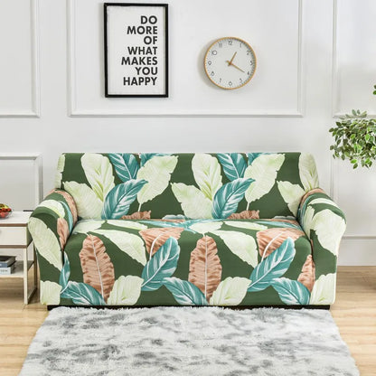 1pc Flower Printed Elastic Sofa Cover Antidirty Spandex Sofa Cover Furniture Protector for Bedroom Office Living Room Home Decor - BeeTrendyShop.COM