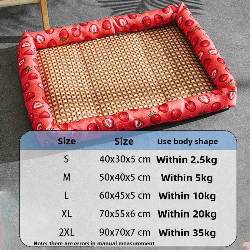 Breathable Rattan Cooling Mat - Summer Pet Bed for Dogs & Cats