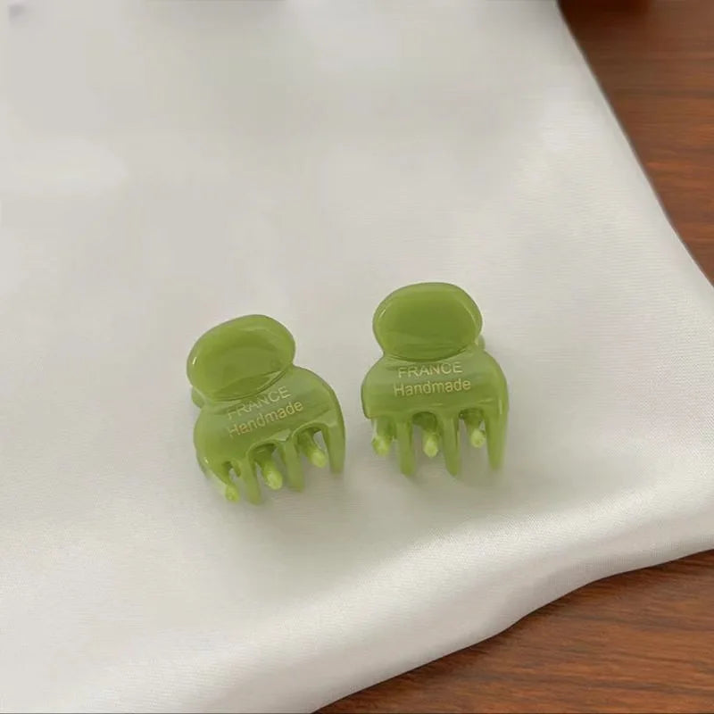 Mini 2cm Acetate Hair Claw Side Pins – Cute Hairpin Set for Girls & Women (2Pcs)