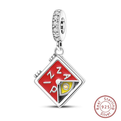 925 Sterling Silver Red Wine, Chili & Dumbbell Charm Bead – Fun DIY Jewelry
