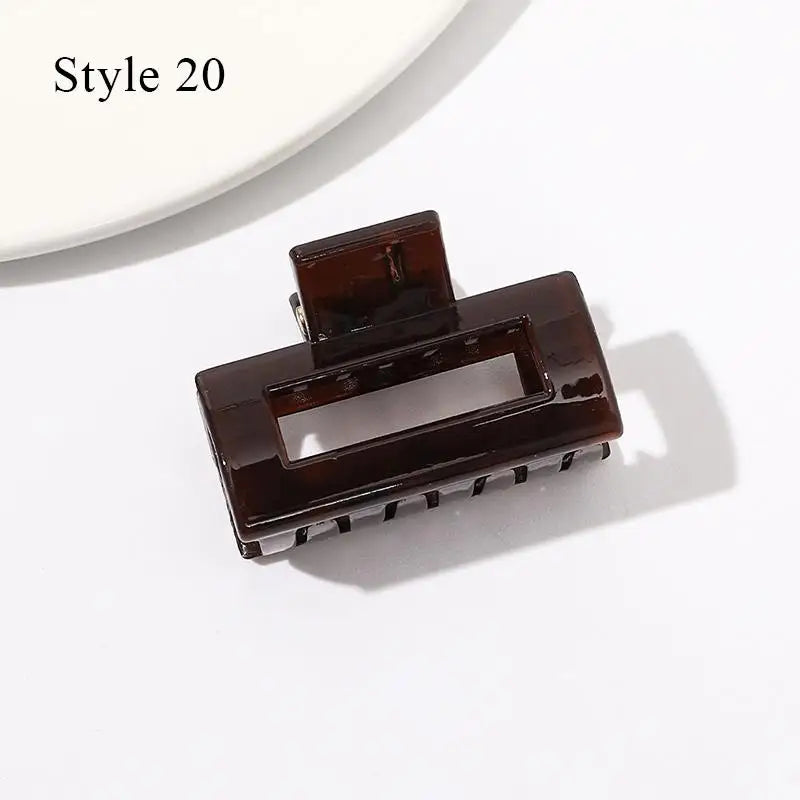 Mini Jelly Color Hair Claw Clip – Geometric Acrylic Shark Clip for Women & Girls