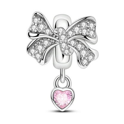 925 Sterling Silver Tree of Life & Peach Heart Charm Bead – Sweet Love DIY Jewelry