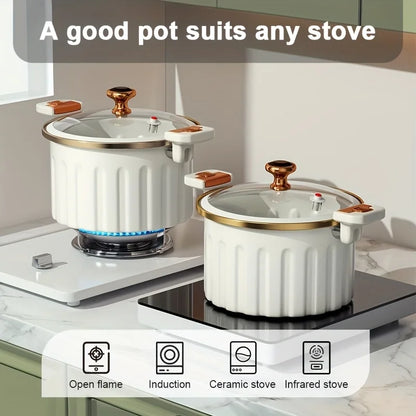 Large Capacity Enamel Stew Pot – Non-Stick Multifunctional Double Handle Household Pot