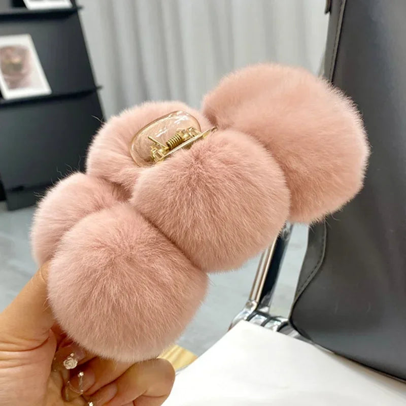 Furry Korean Hair Claw Clip – Fashion Barrette for Women