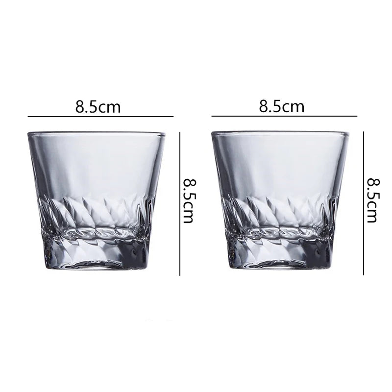 2pcs Vintage Transparent Drinking Glasses Set – Bar Cocktail & Whiskey Glasses