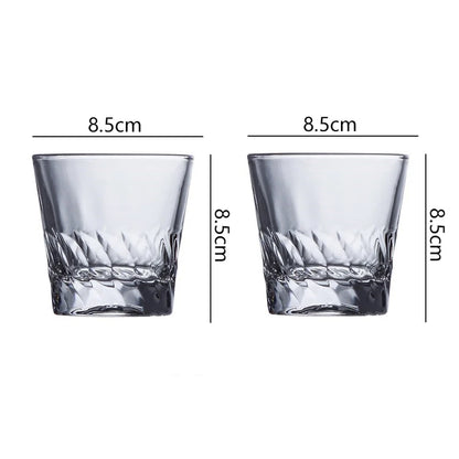 2pcs Vintage Transparent Drinking Glasses Set – Bar Cocktail & Whiskey Glasses