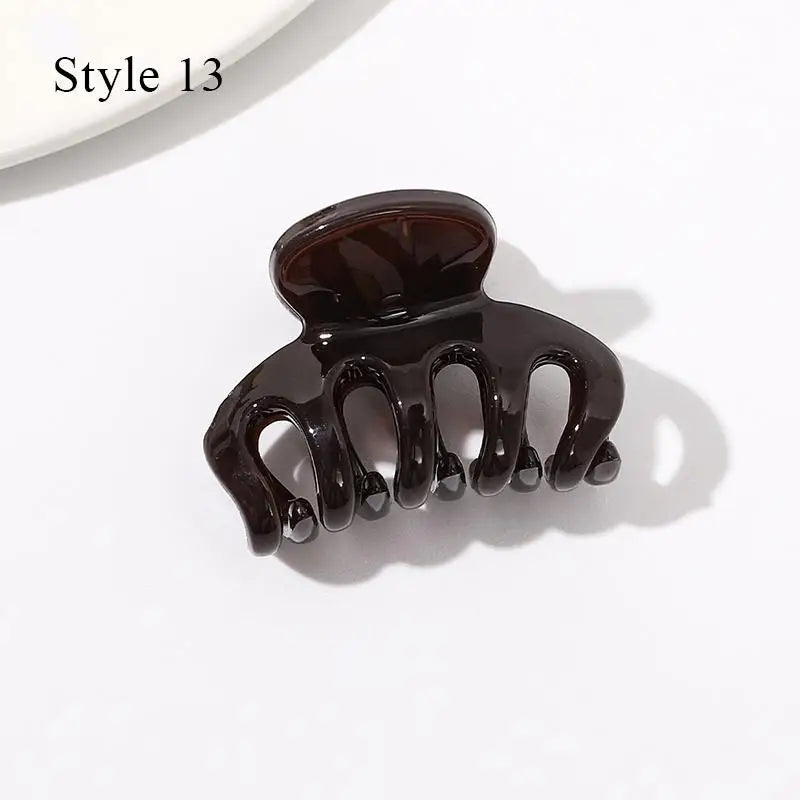 Mini Jelly Color Hair Claw Clip – Geometric Acrylic Shark Clip for Women & Girls