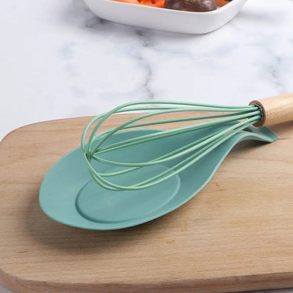 Silicone Spoon Holder Rest Pad – Heat Resistant Kitchen Utensil & Spatula Tray Insulation Mat