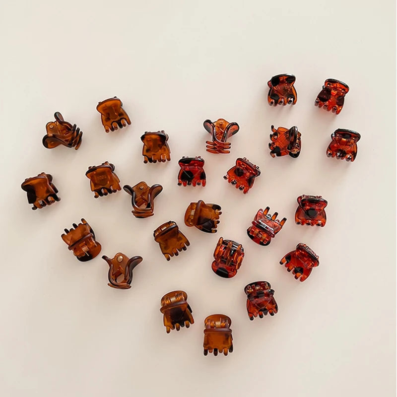 Mini Hair Claw Clips – Black Plastic Hairpins for Women, Girls & Kids