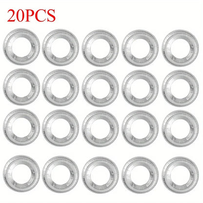 Disposable Aluminum Foil Burner Covers – Oil-Proof Gas Cooktop Stove Liners for Easy Cleaning | 20pcs