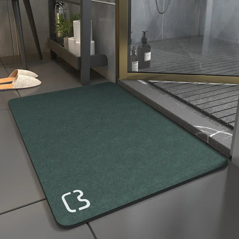 Diatom Mud Bathroom Mat – Nordic Style Anti-Slip Absorbent Toilet Floor Carpet | Soft Diatomite