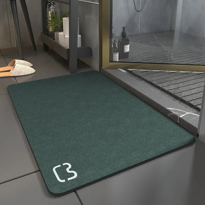 Diatom Mud Bathroom Mat – Nordic Style Anti-Slip Absorbent Toilet Floor Carpet | Soft Diatomite