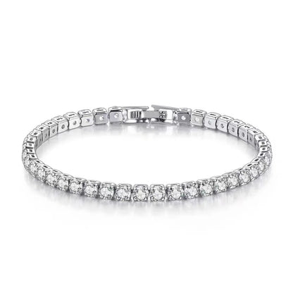 925 Sterling Silver Zirconia Tennis Bracelet – 4mm Elegant Jewelry for Women