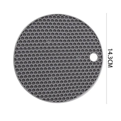 Round Silicone Coaster Mat – Heat-Resistant Non-Slip Pot Holder & Table Placemat for Kitchen