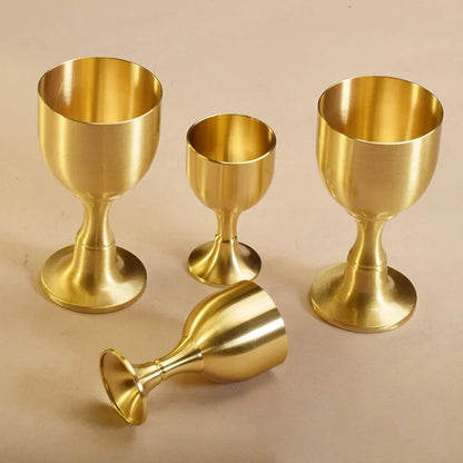 Gold Brass Wine Cup – Anti-Rust High Foot Stemware for Weddings & Parties
