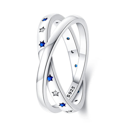 925 Sterling Silver Zircon Star Geometric Ring – Engagement Jewelry for Women