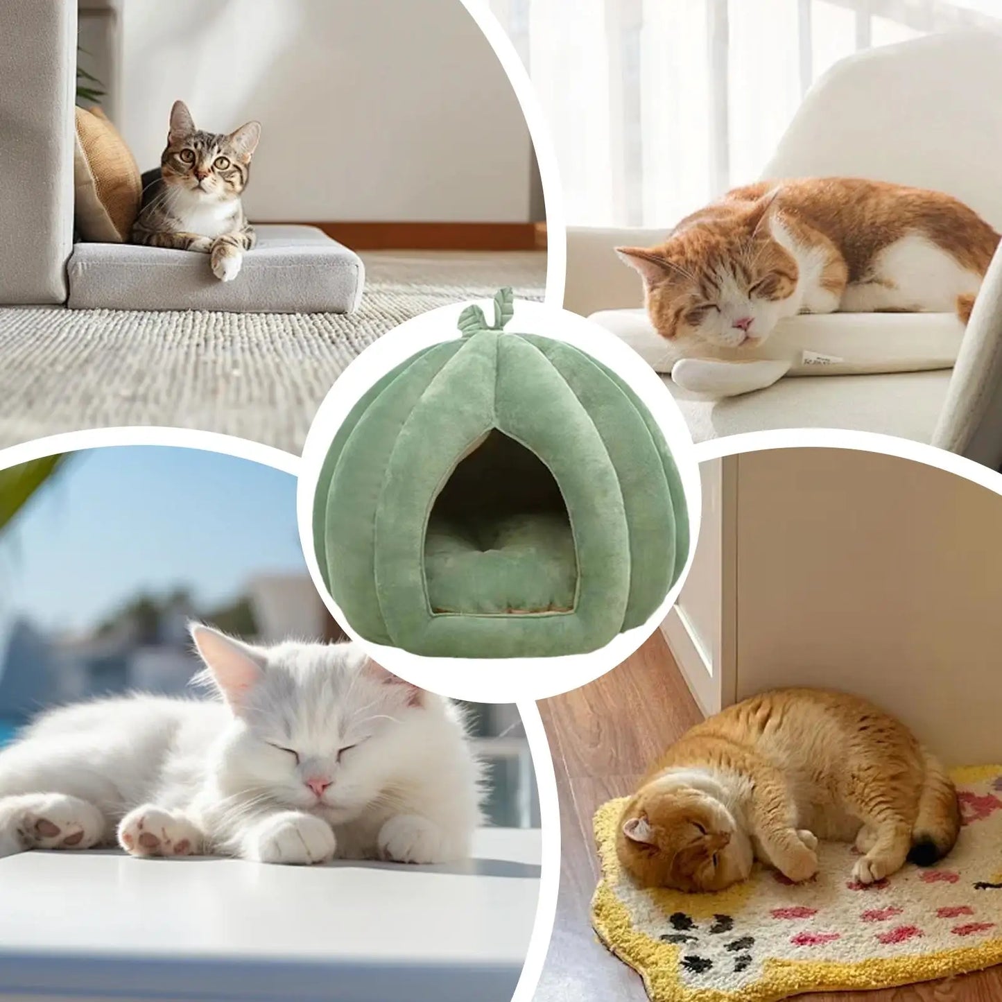 Cozy Winter Plush Pet Bed - Round Bed for Medium-Large Dogs & Cats